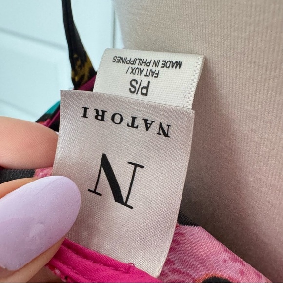 Natori Vibrant Floral Sleeveless satin slip Dress S y2k - Picture 6 of 7